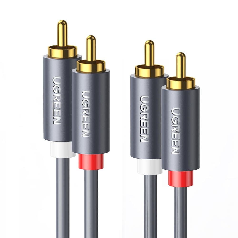 Cabo RCA UGREEN 2RCA macho para 2RCA macho 2m banhado a ouro