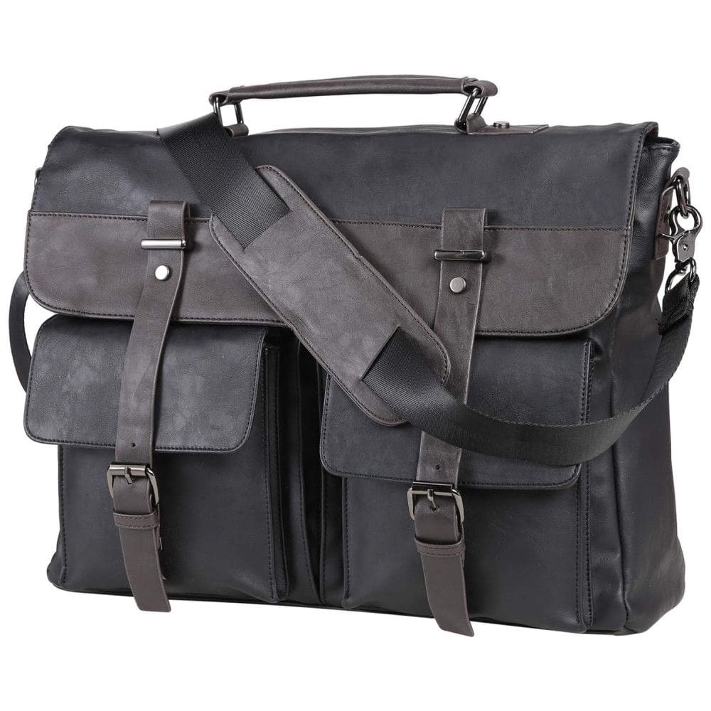 Bolsa, Maleta de Couro Sintético Masculina para Laptop, SEYFOCNIA, Preto