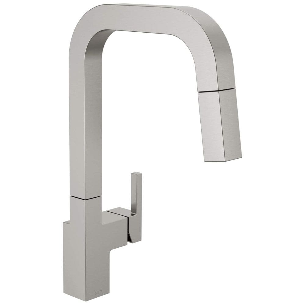 Torneira Cozinha com Pulverizador Pull Down Magnético, Compatível com ADA, Aço Inoxidável, Delta 19825LF-SP, Níquel Escovado