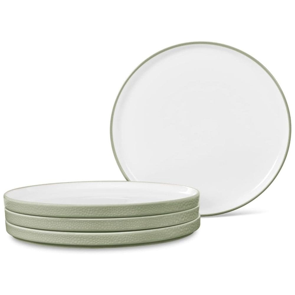 Conjunto de Pratos para Jantar com 4 Peças, Formato Redondo, Material de Porcelana e Designer Minimalista, Noritake G030-205D, Verde