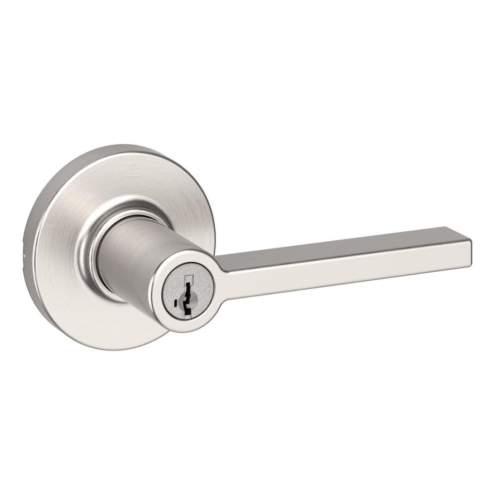 Conjunto de alavancas de porta Kwikset 405CSLRDT-V1 Satin Nickel SmartKey