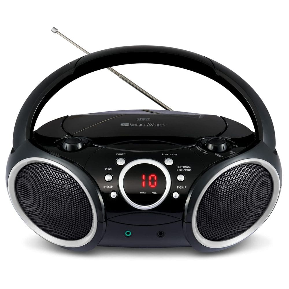 Leitor de CD portátil Boombox SINGING WOOD 030C AM/FM Radio