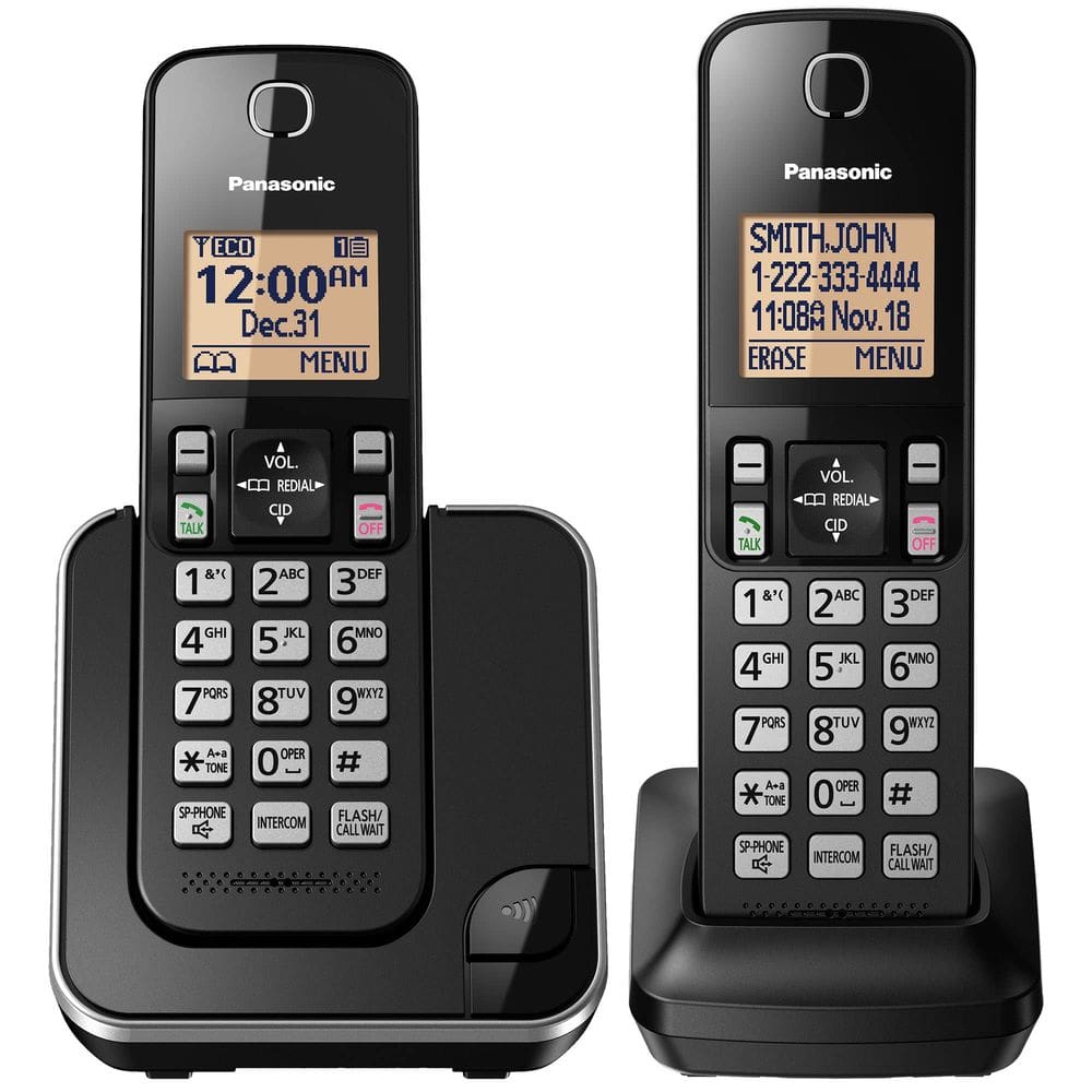 Telefone sem fio Panasonic KX-TGC352B com retroiluminação âmbar 2HS