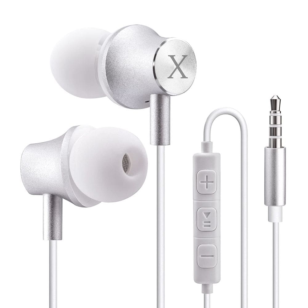 Fones de ouvido com fio XINLIANG com microfone e controle de volume