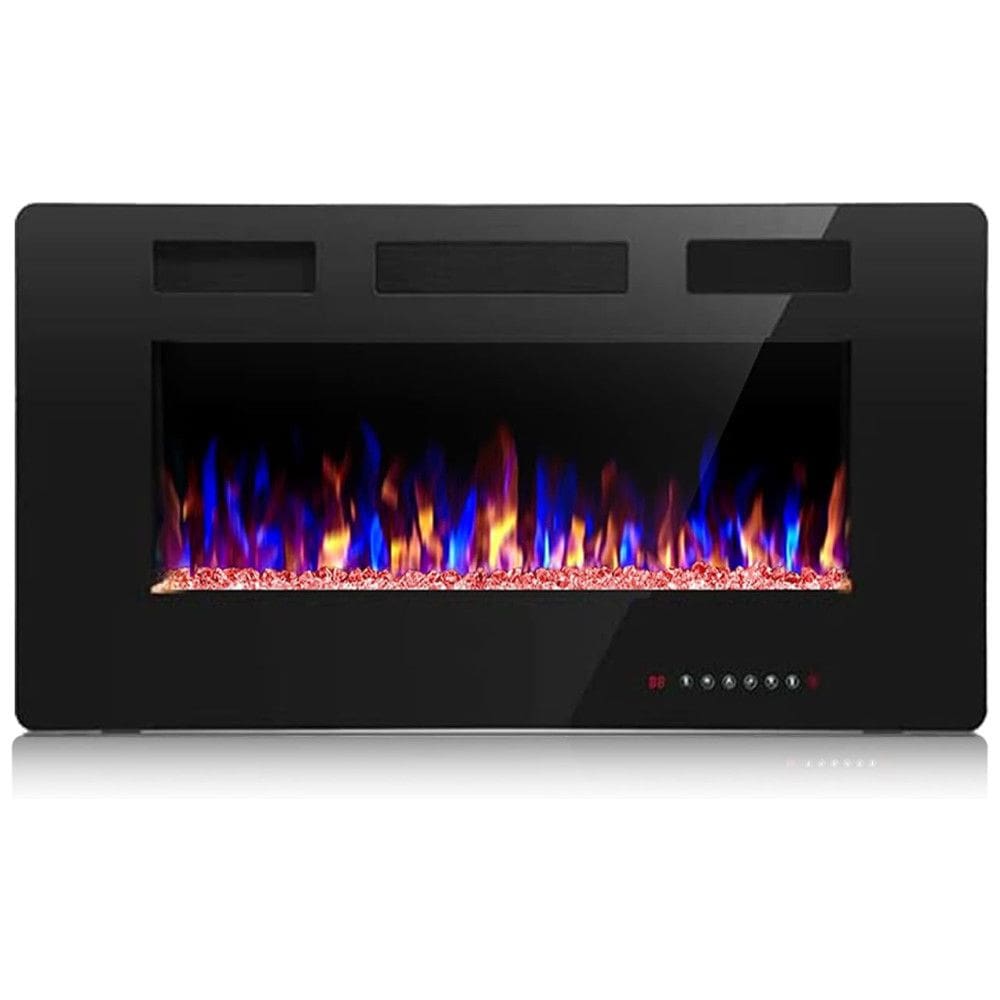 Crzoe Jx 830C3 Lareira Elétrica de Embutir A76x45L, Controle Remoto e Luz de LED, 110V, 1500W, Preto