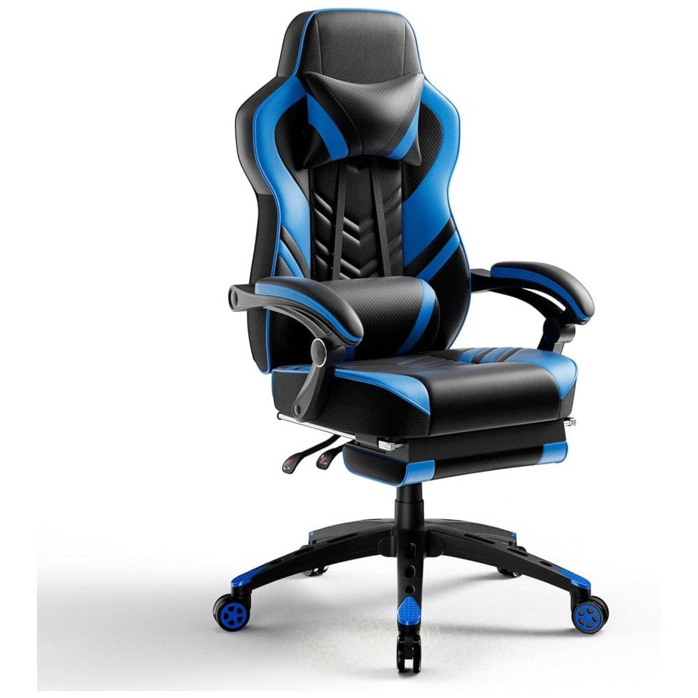 Cadeira Gamer Reclinável e Giratória com Apoio Lombar e Cabeça, e, POWERSTONE, Preto