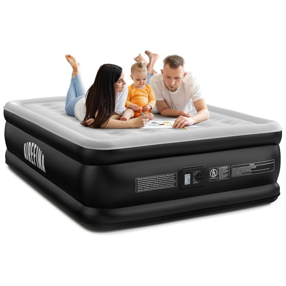 Colchão de Ar Airefina Queen com Bomba Integrada, Confortável Colchão Inflável Queen com Bolsa de Transporte para Casa ou Visitas