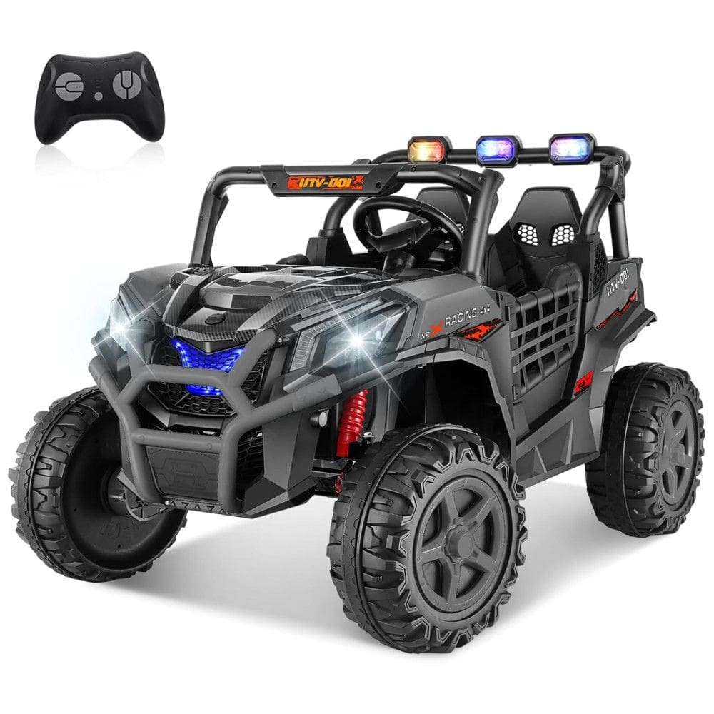 Carro Elétrico Infantil, Jeep UTV - 001 com Controle Remoto, 2 Lugares Assento Espaçoso de 50 cm, 4 Amortecedores, Música e Luzes LED, 24V