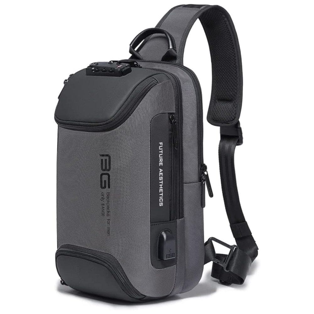 Mochila para Laptop com Porta Carregador USB e À prova D, BANGE, Cinza