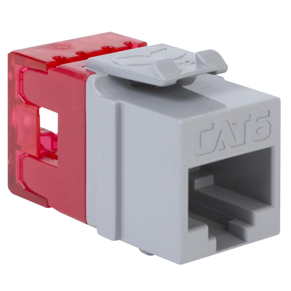 Perfil fino Keystone Jack ICC CAT6 180° Punch Down Grey