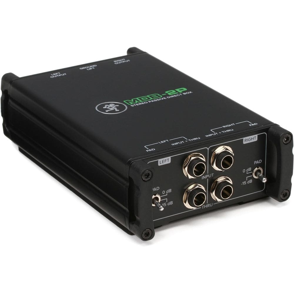Caixa direta passiva estéreo Mackie MDB-2P com pads de -15dB