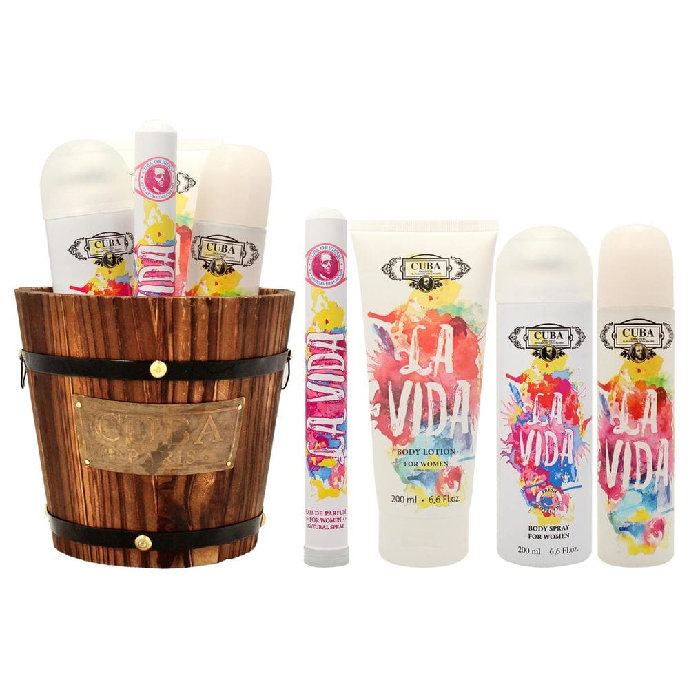 Conjunto de presente Perfume Cuba La Vida para mulheres 100mL, 35mL, 200mL