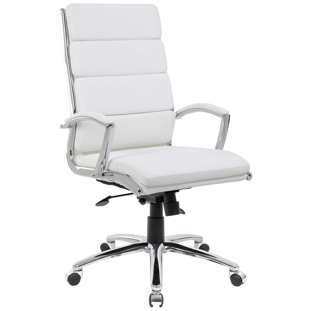 Cadeira de Escritório Ergonômica Giratória com Suporte Lombar e Altura Ajustáveis, Branca, BOSS OFFICE PRODUCTS B9471 WT, Branco