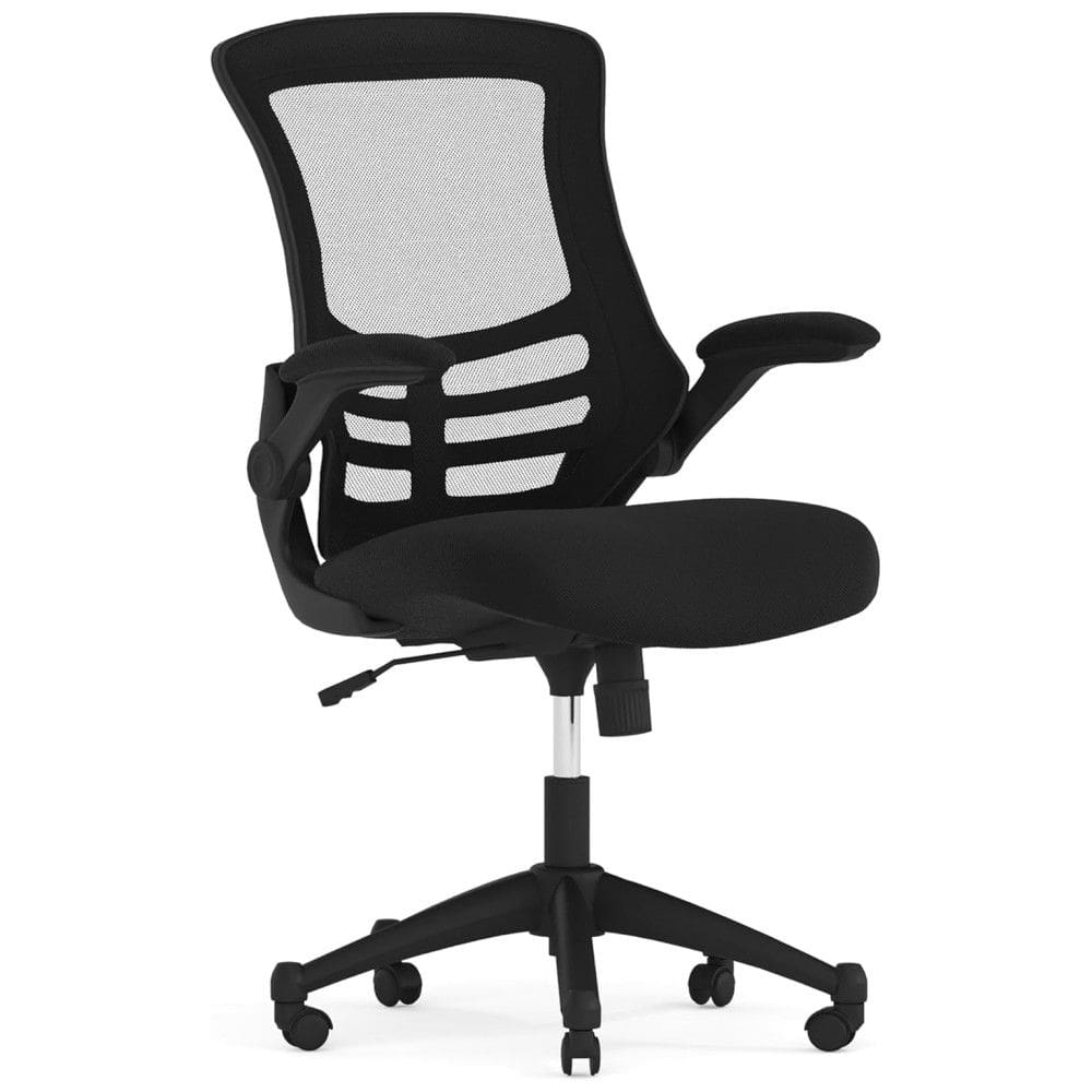 Cadeira de Escritório Ergonômica Giratória com Suporte Lombar e Altura Ajustáveis, FLASH FURNITURE BL X 5M BK GG, Preto