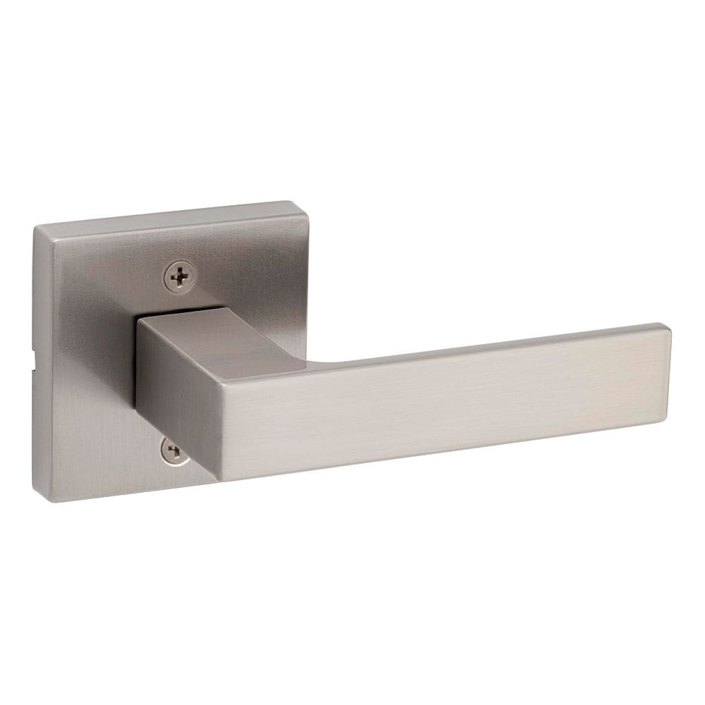 Maçaneta de porta fictícia Kwikset Singapore Satin Nickel com Microban