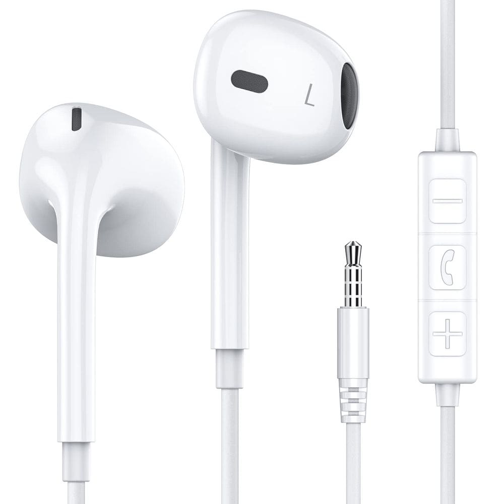 Fones de ouvido com fio MOSWAG com microfone e conector de 3,5 mm para dispositivos