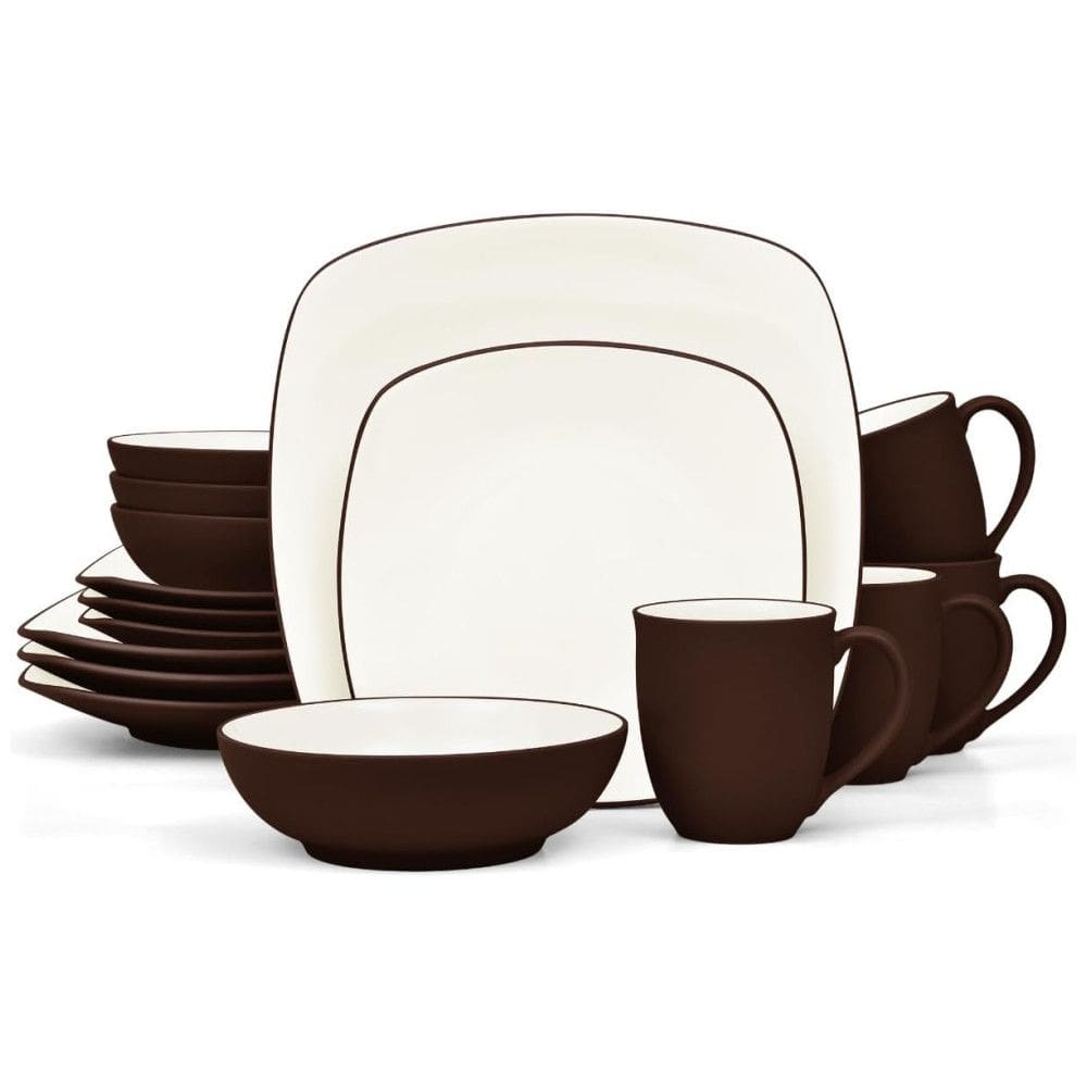 Aparelho de Jantar para Todas as Ocasiões, Elegância e Sofisticação para Sua Mesa com 16 Peças, Formato Quadrado e Material de Cerâmica