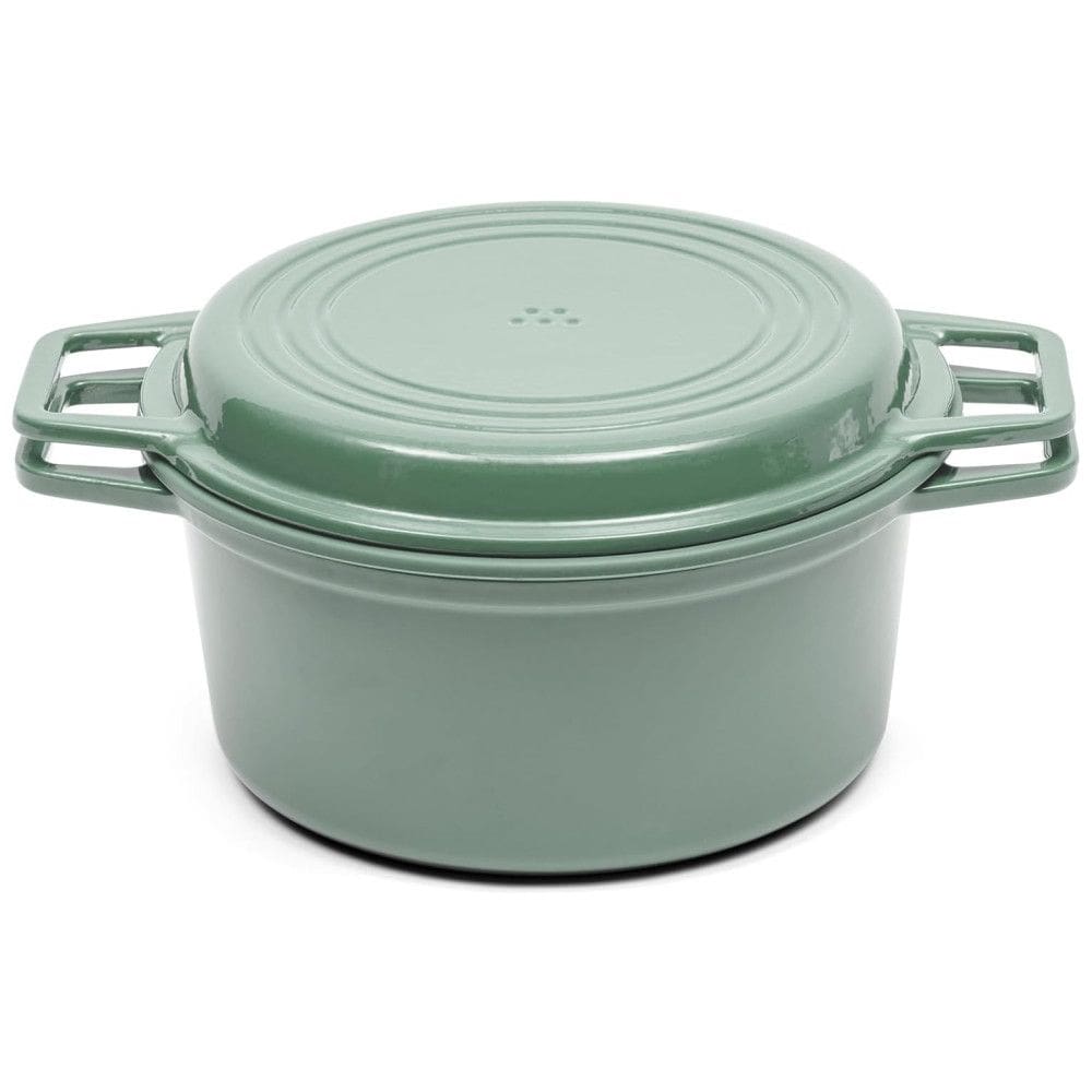 Misen Panela de Ferro Fundido 7 Litros Forno Holandês com Tampa que serve como Grelha, Verde