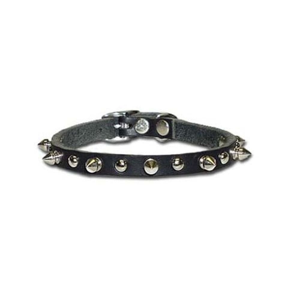Coleira para cães OmniPet Spiked Latigo Leather, 1x30cm, pequena, preta