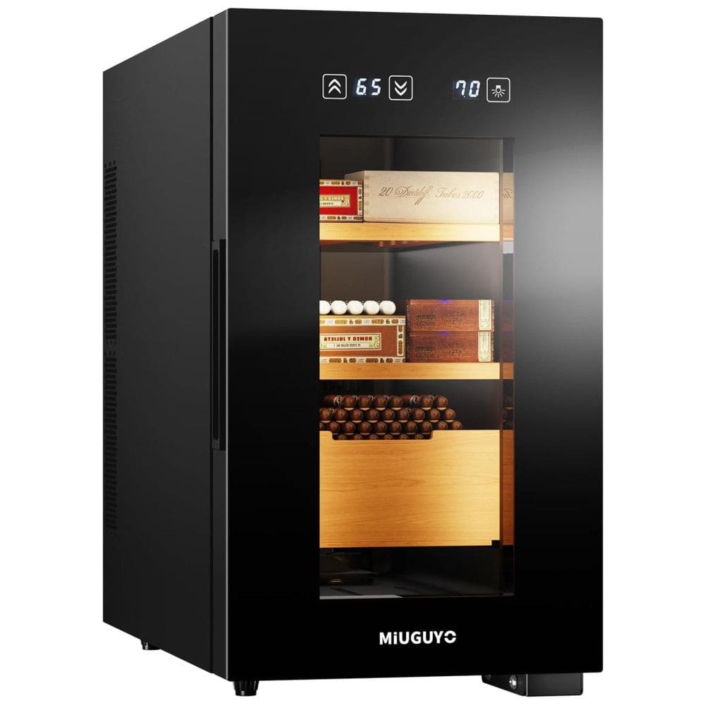 Umidor de Charutos Elétrico 26 Litros - 150 Charutos, Controle de Umidade Inteligente, Aquecimento e Refrigeração 2.