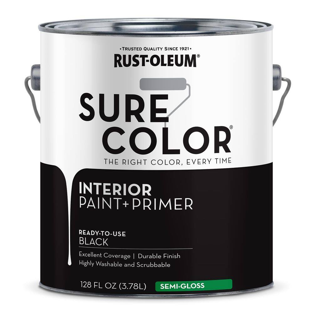 Pintura Rust-Oleum Sure Color Preto Semi-Brilhante 3,78L