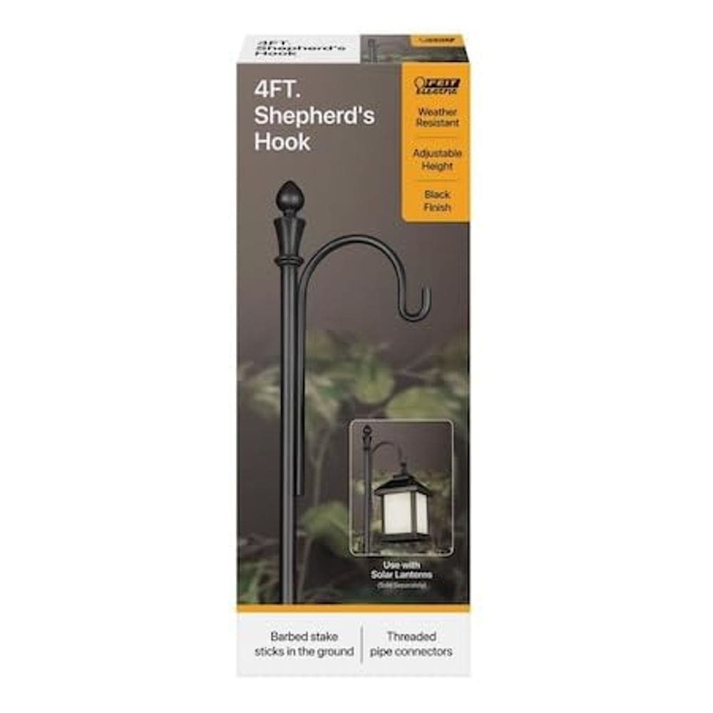 Outdoor Shepherd`s Hook Feit Electric 122 cm Black Metal