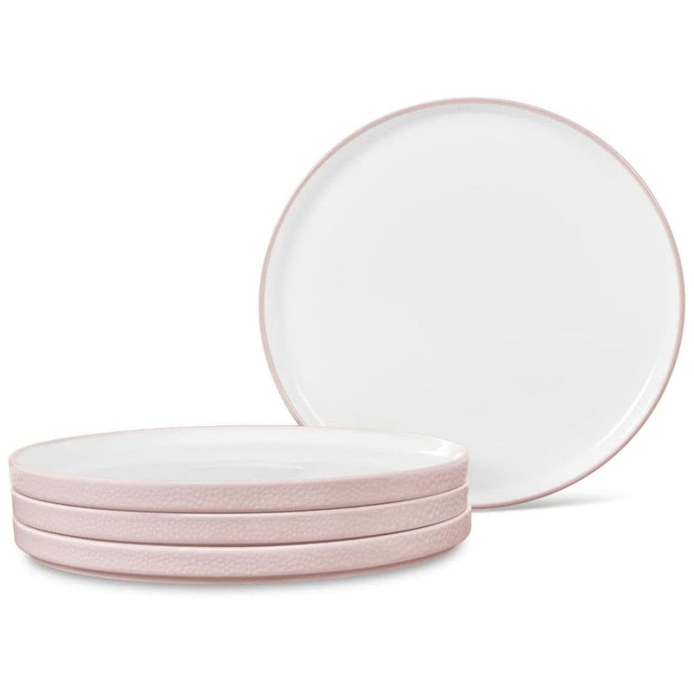 Conjunto de Pratos para Salada e Sobremesa com 4 Peças, Formato Redondo, Material de Porcelana e Designer Minimalista, Noritake G014-205D