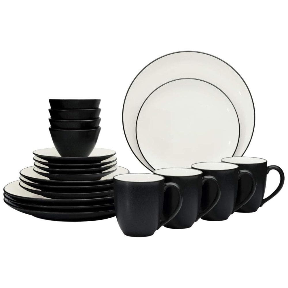 Aparelho de Jantar, Elegância e Sofisticação Para Sua Mesa com 20 Peças, Formato Redondo e Material de Cerâmica, Noritake, Preto