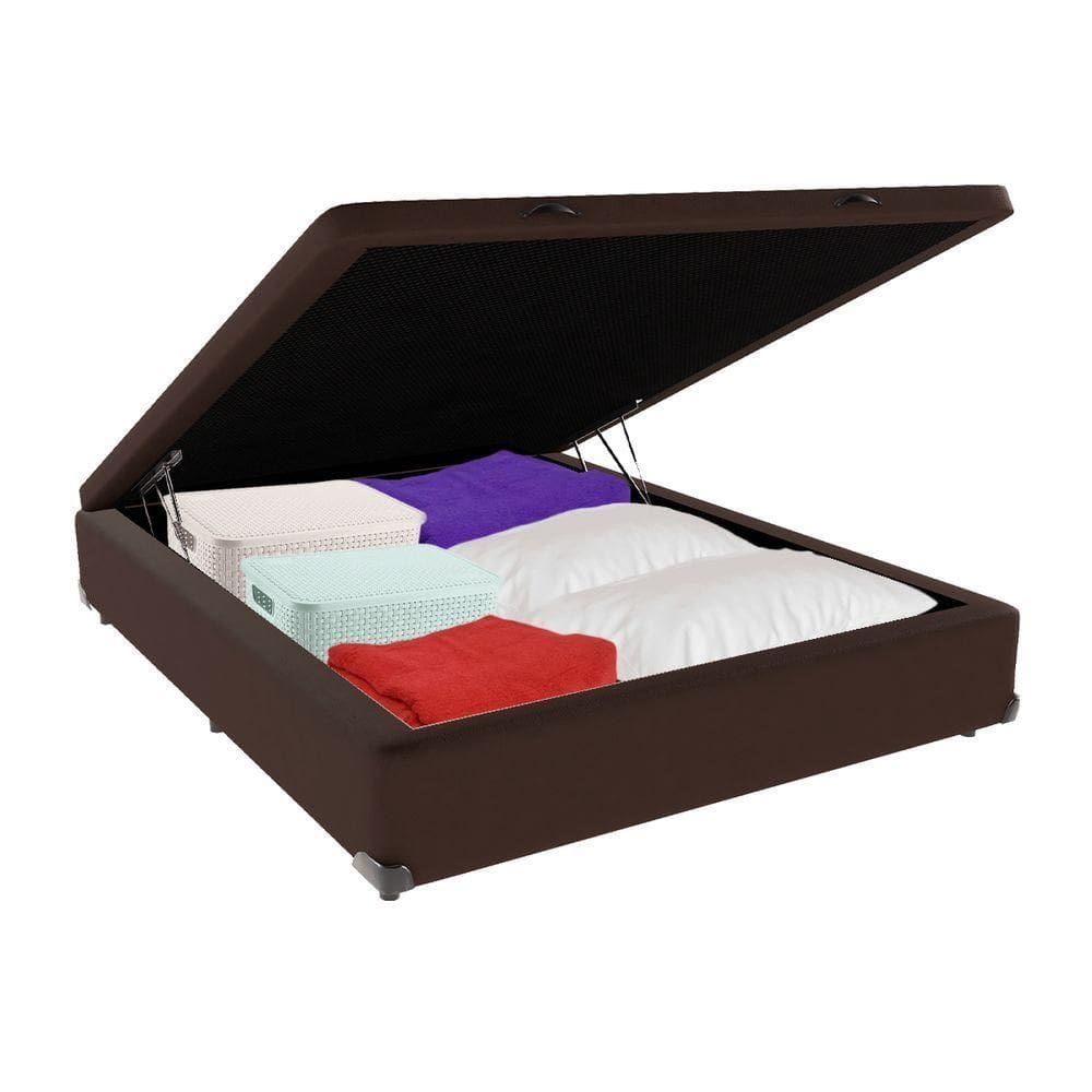 Cama Box Baú Viúvo Marrom V-store 128x188x44