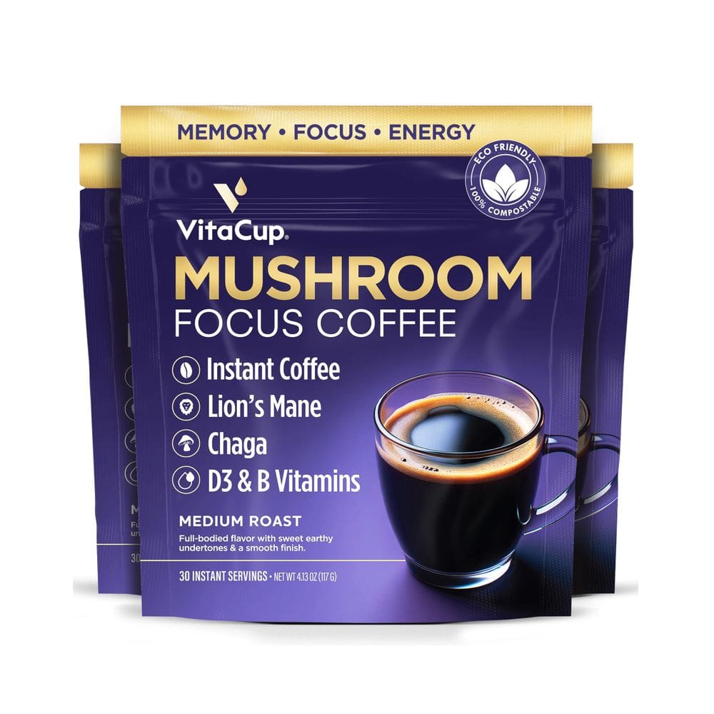 Café instantâneo VitaCup Focus Mushroom 90 porções 3 sacos