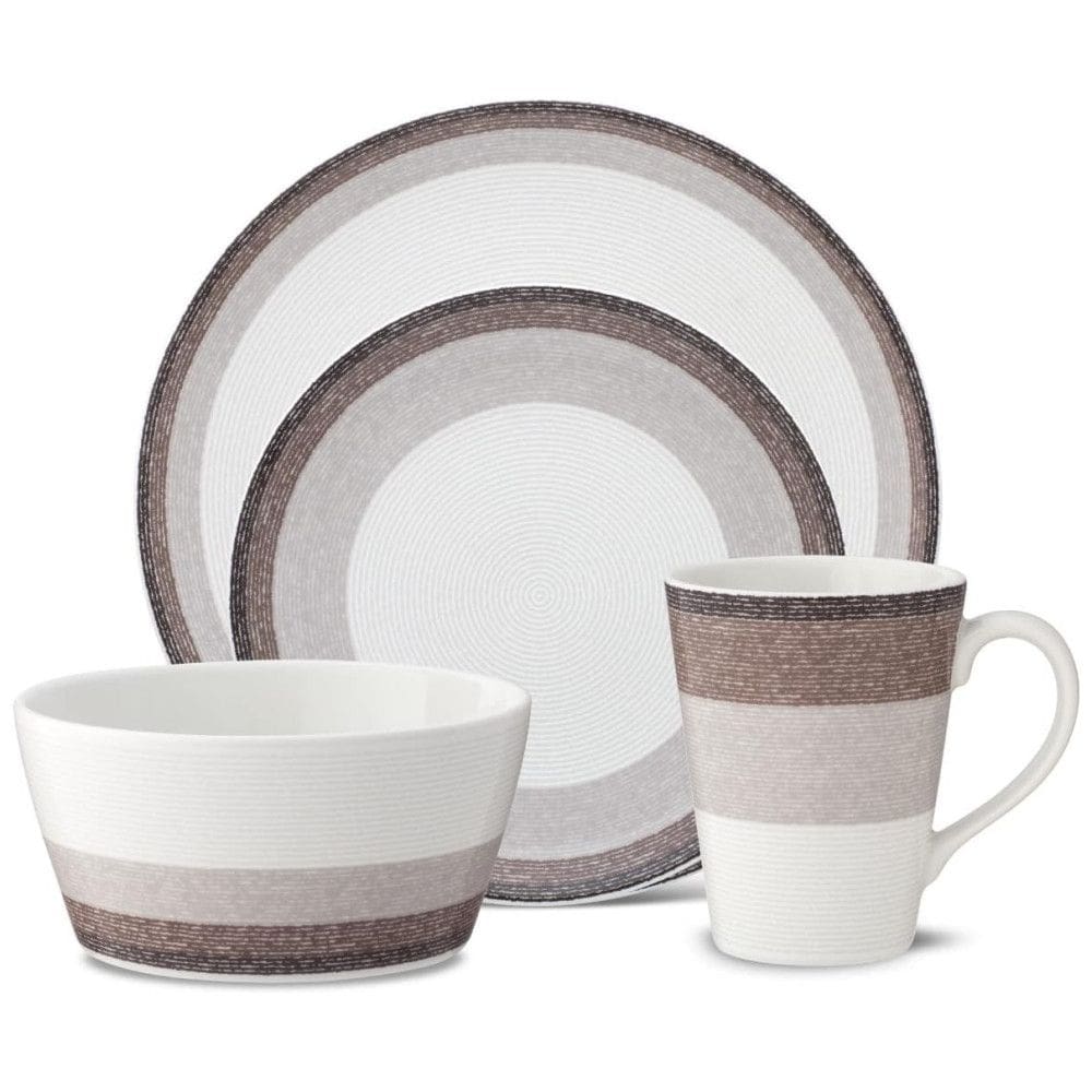 Aparelho de Jantar para Todas as Ocasiões, Estilo Moderno com 4 Peças, Formato Redondo e Material de Porcelana, Noritake G018-04G