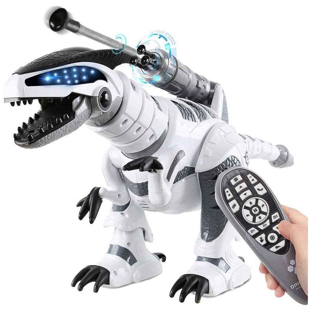 Dinossauro Robô Interativo com Controle Remoto e Modo Luta para Crianças Acima de 5 Anos, FISTONE, Branco