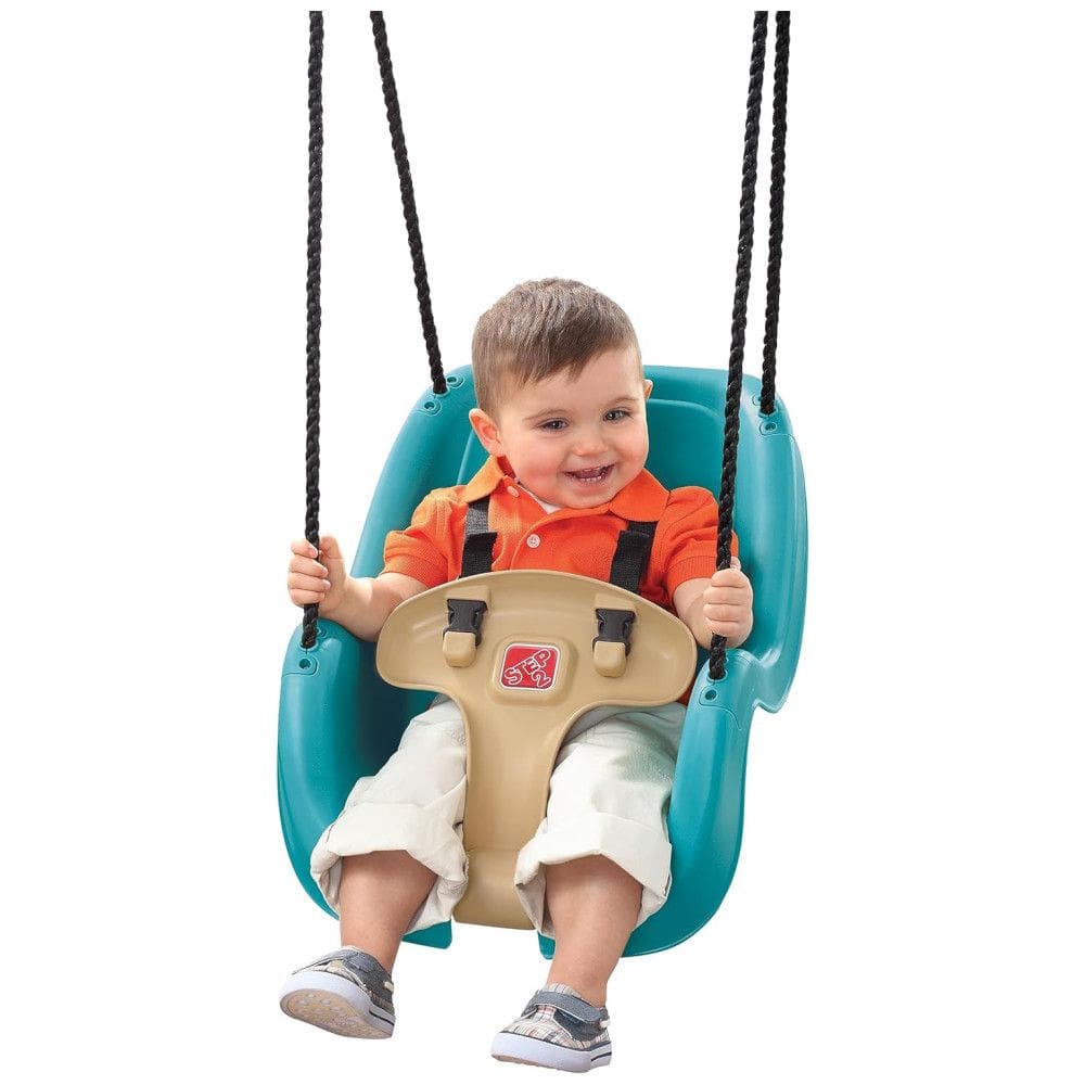 Cadeira de Balanco Infantil Para Ambientes Externos, Estilo Bucket com Cinto de Segurança e Corda Resistente, Para Crianças de 9 Meses a 3