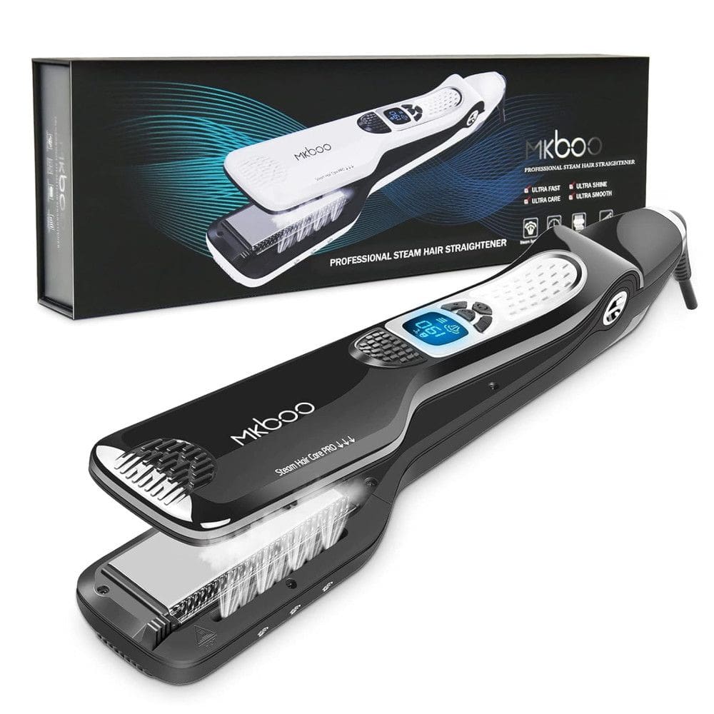 Chapinha Prancha de Cabelo Profissional com 5 Níveis de Temperatura Ajustável e Tela LCD, Bivolt , MKBOO, Preto