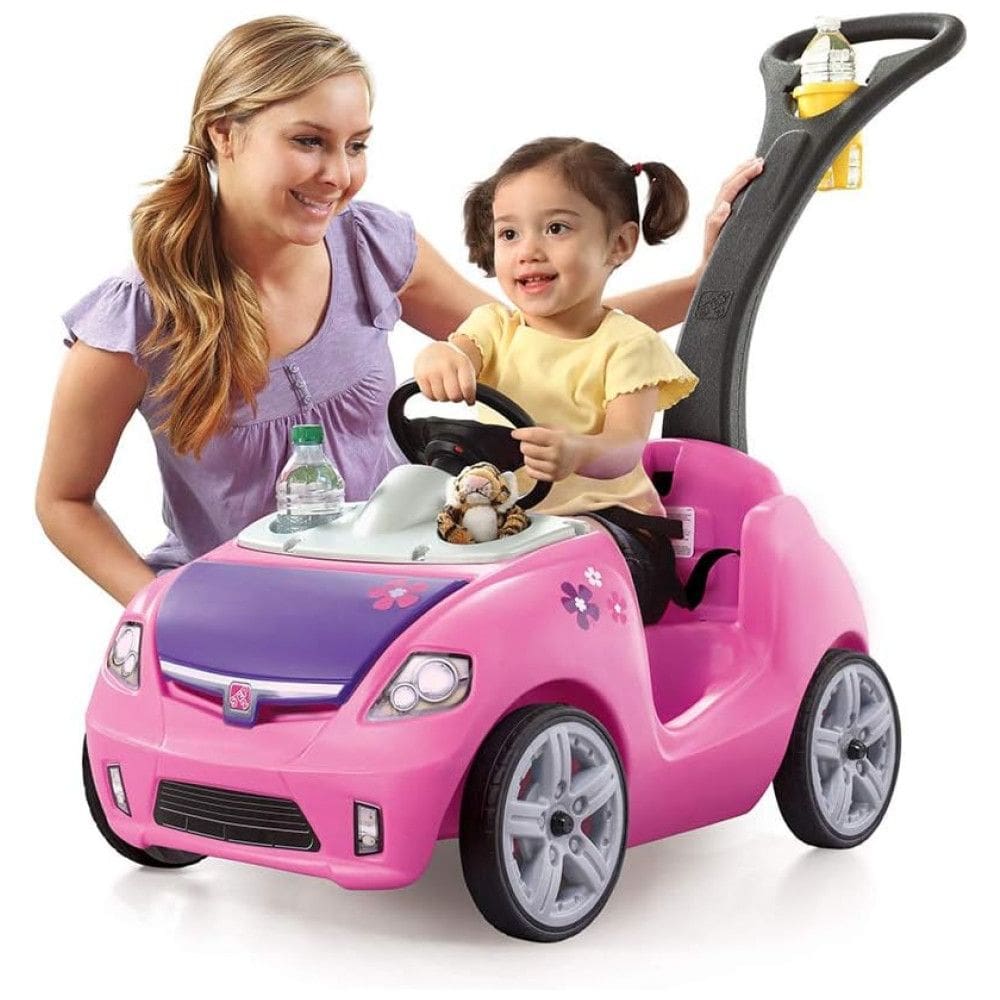 Carro de Empurrar com Cinto de Segurança Incluído, Armazenamento e Transporte Fáceis, Ideal Como Alternativa ao Carrinho, Step2, Rosa