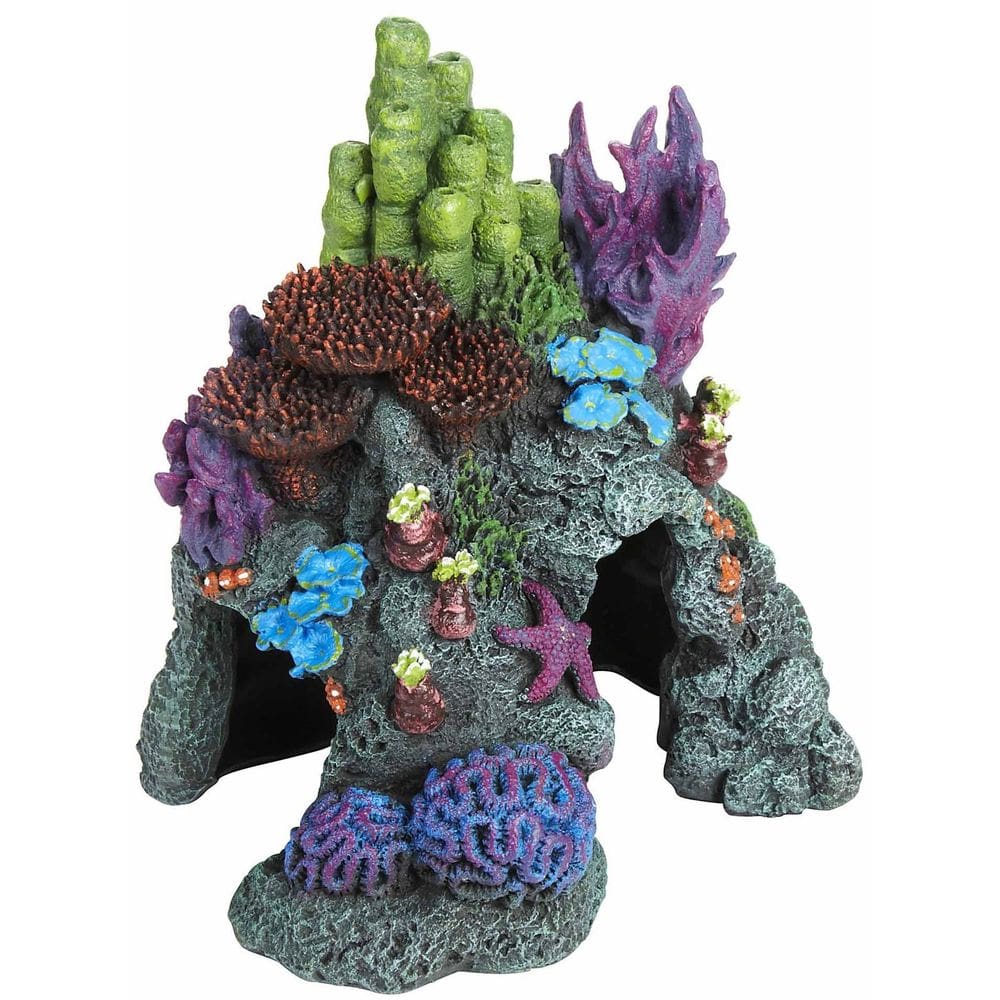 Ornamento de aquário Blue Ribbon Red Sea Coral Hideaway Small