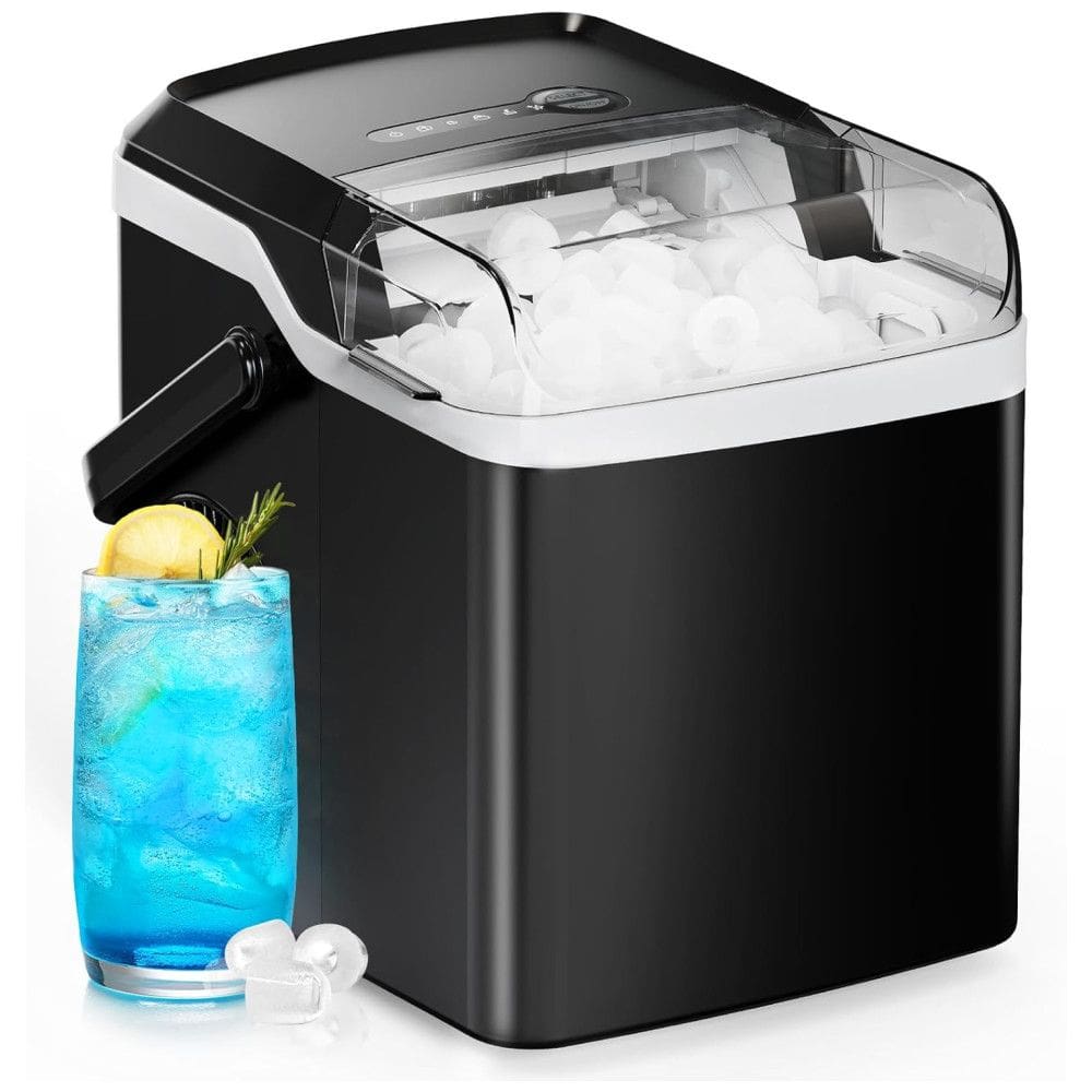 Máquina de Gelo Portátil que Produz 11 kg em 24H com Alça de Transporte e Inclui Colher de Gelo, 110V 160W, Silonn SLIM25B-US, Preto