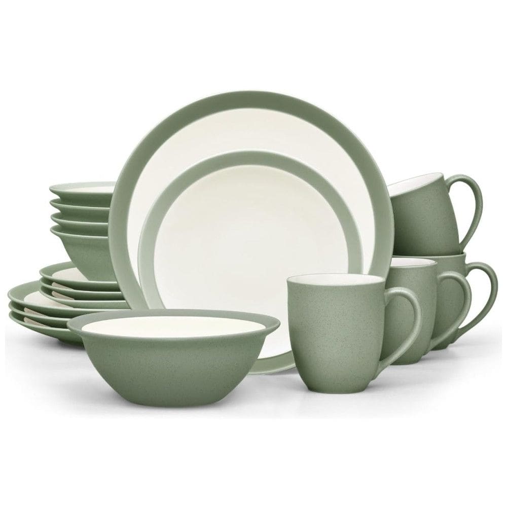 Aparelho de Jantar para Todas as Ocasiões com 16 Peças, Formato Redondo e Material de Cerâmica, Noritake, Verde