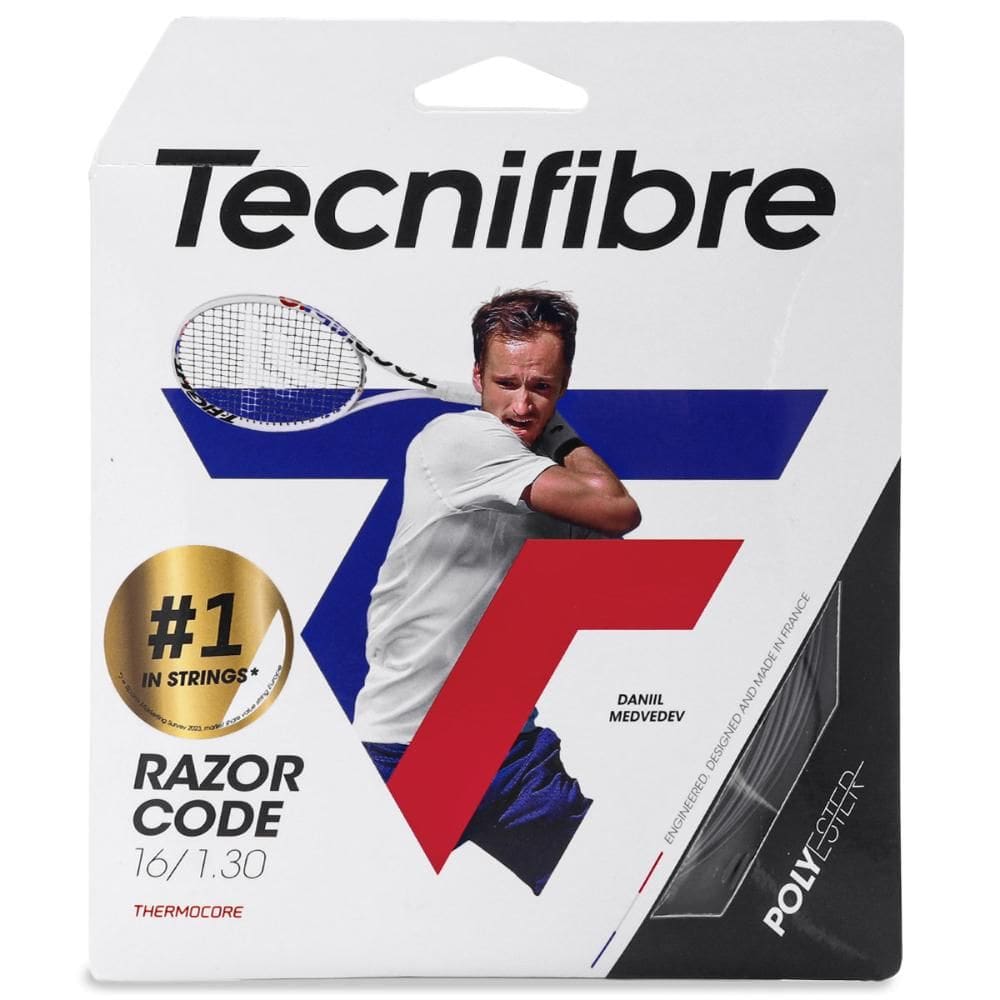 Corda Tecnifibre Razor Code 16 1.30mm - Set Individual - Preta