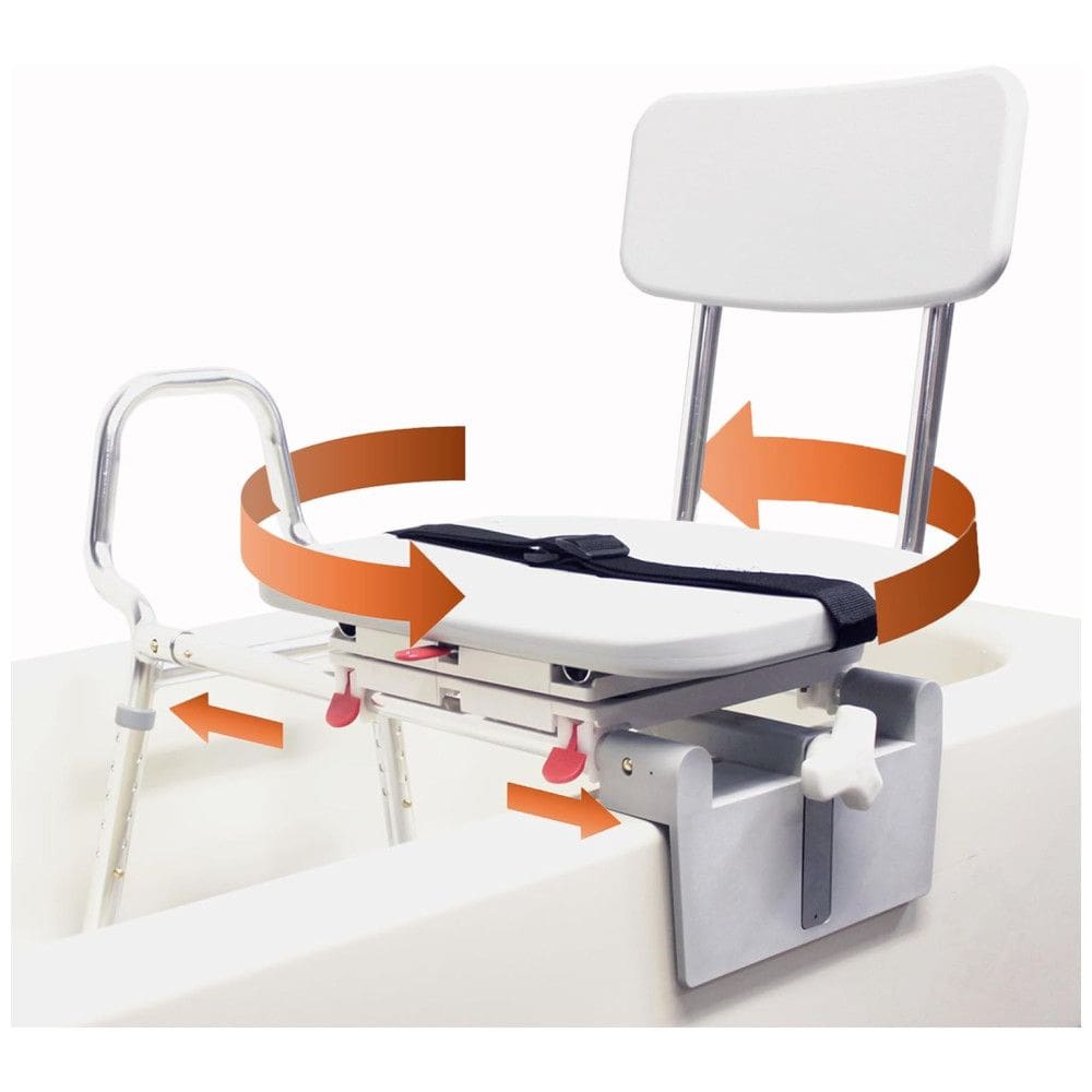 Cadeira de Banho Móvel para Idosos e Adultos, até 150 Quilos, Branca, EAGLE HEALTH SUPPLIES 37762, Branco