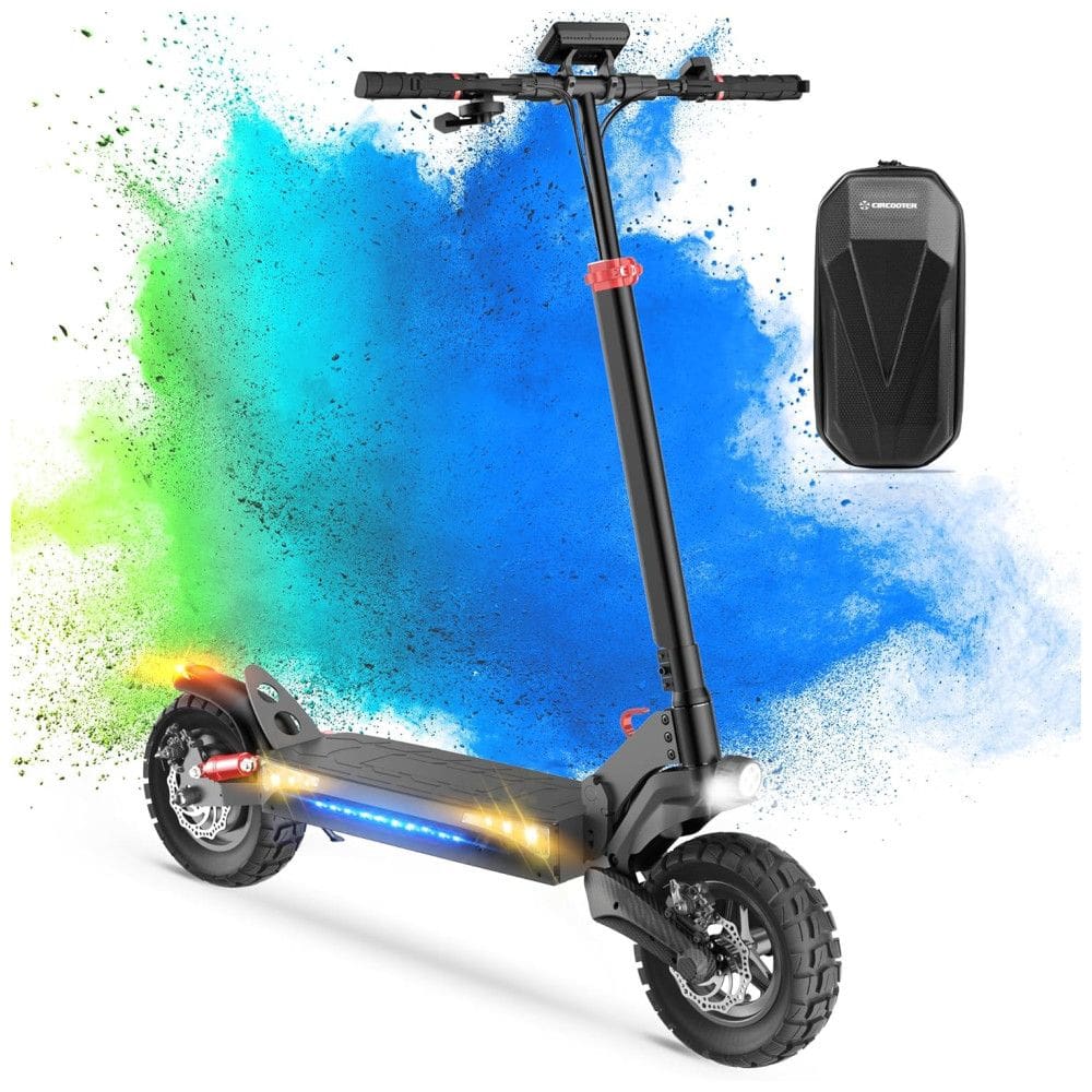Patinete Elétrico para Adultos com Alcance 40km e Peso 180kg, 800W, Circooter, Preto