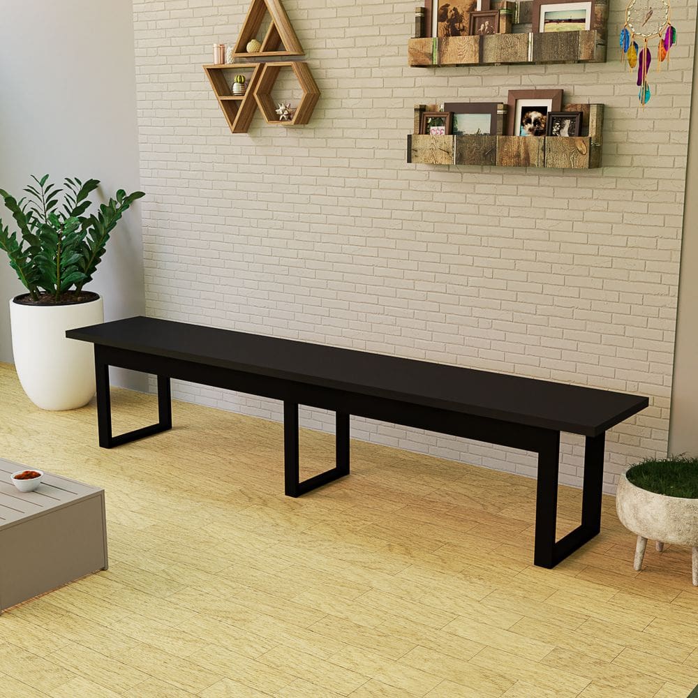 Kit 2 Banco Industrial Pe de Ferro Para Vestiário Refeitório