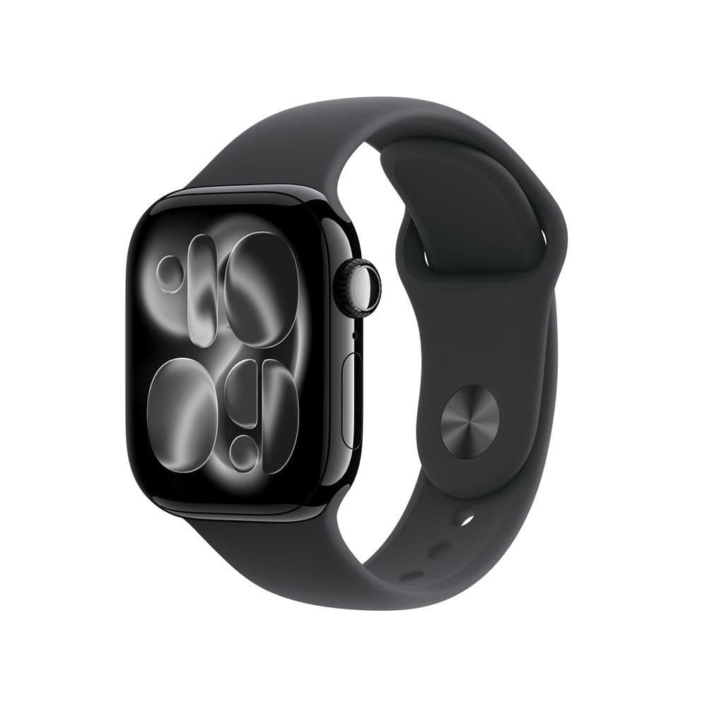 Apple Watch Series 11 GPS - Caixa preta brilhante de alumínio – 42 mm - Pulseira esportiva preta – P/M