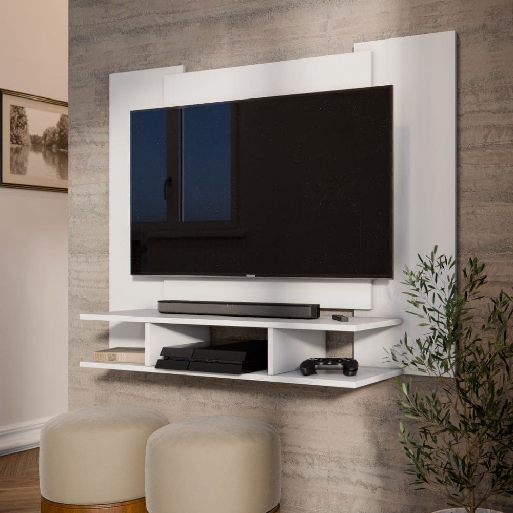 Painel Suspenso 8400 Para TV até 50 Polegadas Branco EJ Móveis