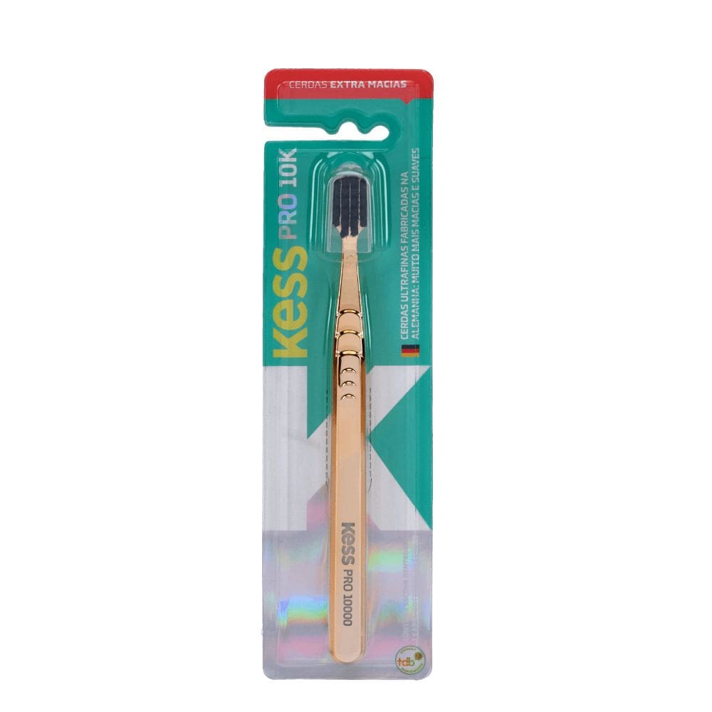 Escova Dental Kess Pro 10K Metallic Gold Extra Macia