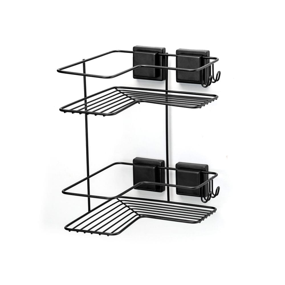 Cantoneira Dupla Black Com Ventosa Black 2581 Arthi