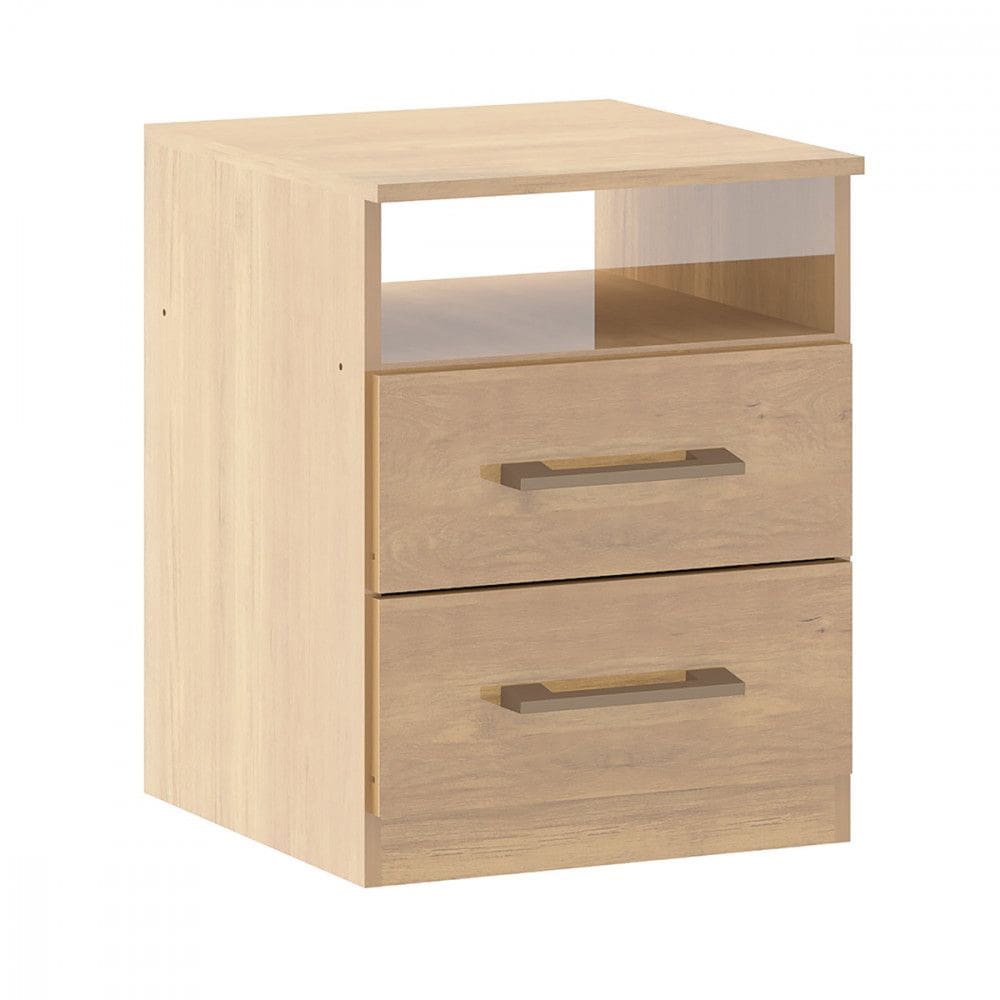 Mesa Lateral 2 Gavetas 36x46cm MDP Carvalho 1040 MENU