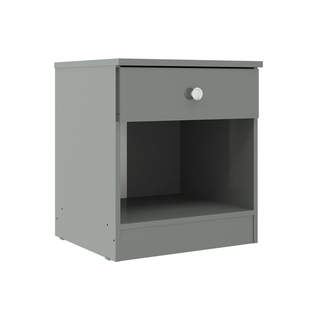 Mesa Lateral com Gaveta para Quarto 40x45cm Cinza 6500