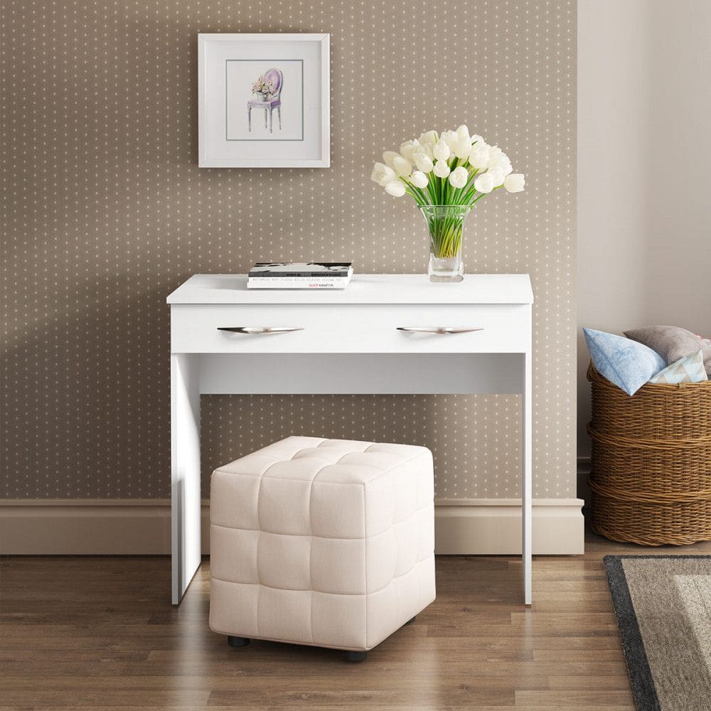 Penteadeira Slim com Gaveta 90 x 77 x 45 Cm MDP Branco 0702 MENU