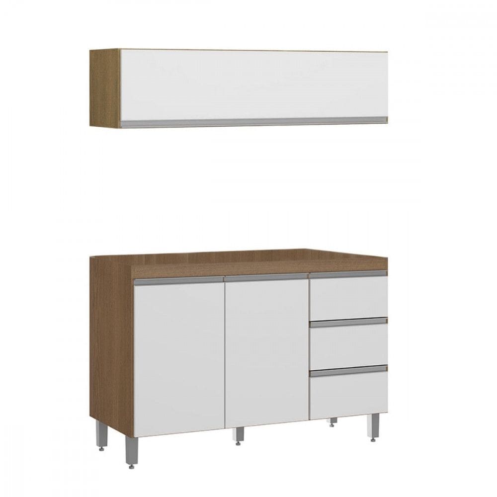 Balc?o Sabrina Pia para Cozinha com Arm?rio Basculante 120cm Menu M?veis